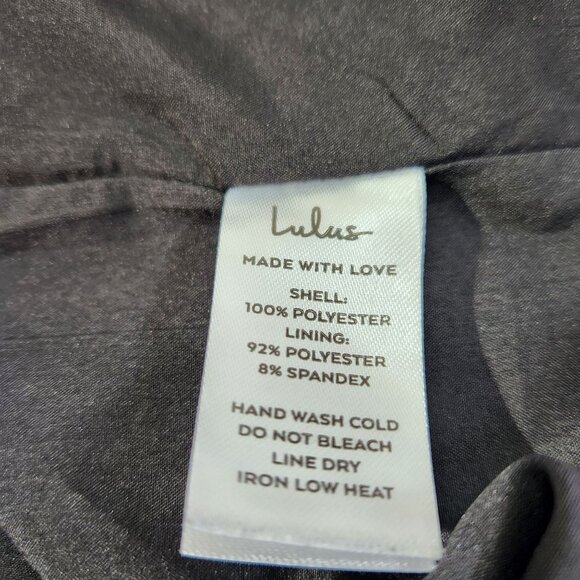 Lulus Stay Celebrating Black Satin Bodycon Mini Dress Women's Size S - Picture 14 of 16